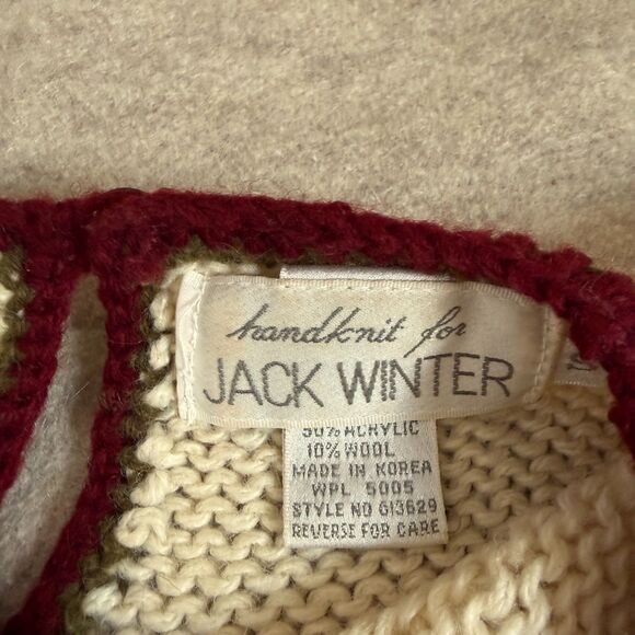 Vtg Cream Floral Embroidered Handknit Sweater Women’s 8 (fits XS/S) Cottagecore - Picture 3 of 8